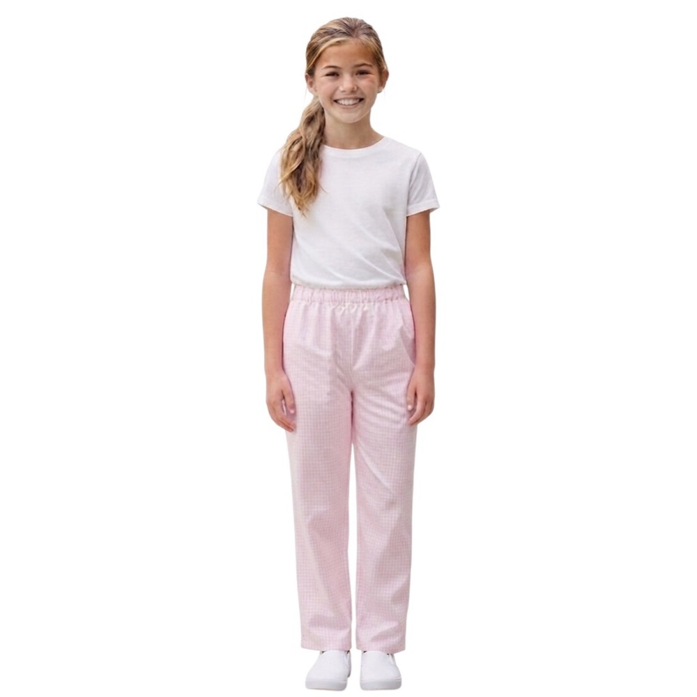 Light Pink and White Girls Pajama Pants